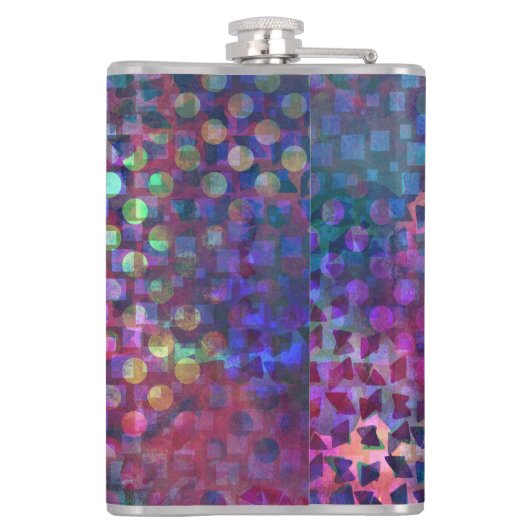 Flasques Art numérique abstrait multicolore (Dos)