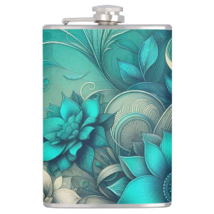 Flasques Art numérique de motifs floraux stylisés