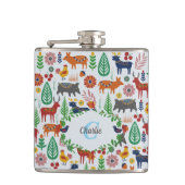Flasques Art populaire scandinave Monogramme Motif Boho Mod (Devant)