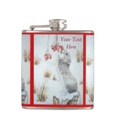 Flasques Art rouge de faune de scène de neige de baies de (Devant)