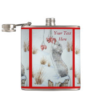 Art rouge de faune de scène de neige de baies de