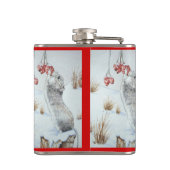 Flasques Art rouge de faune de scène de neige de baies de (Dos)