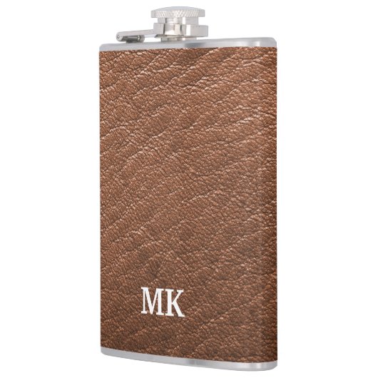 Flasques Aspect en cuir Brown personnalisé (Gauche)