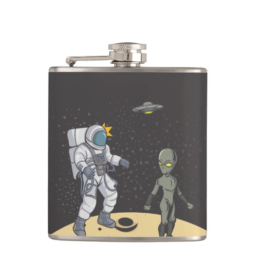 Flasques Astronaute et alien (Devant)