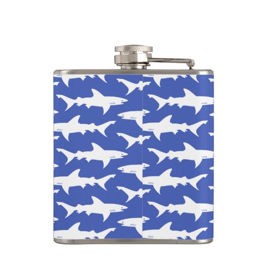 Flasques Attaque de requin - bleu et blanc (Dos)