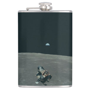 Flasques Atterrisseur lunaire Apollo et Terre se levant au-
