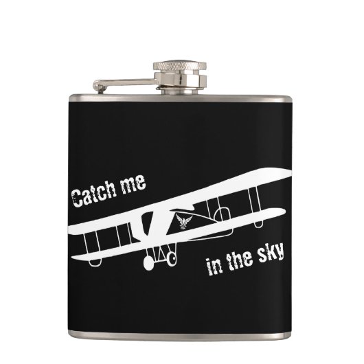 Flasques Attrapez-moi dans le ciel, Vol en avion, Minimalis (Devant)