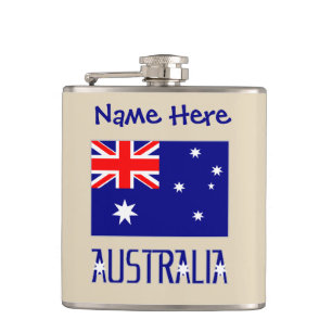 Flasques Australie Drapeau Australien Bleu Personnalisé