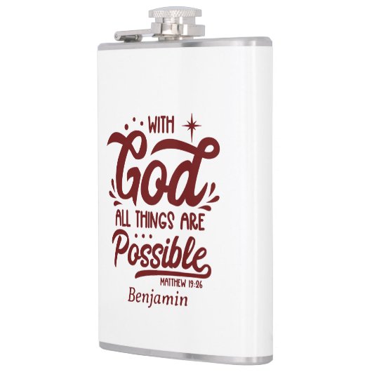 Flasques Avec Dieu Toutes Les Choses Sont Possibles Mathew  (Gauche)