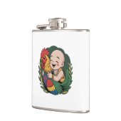 Flasques avec vinyle | Chloe Bébé Embrasse Le Coq (Gauche)