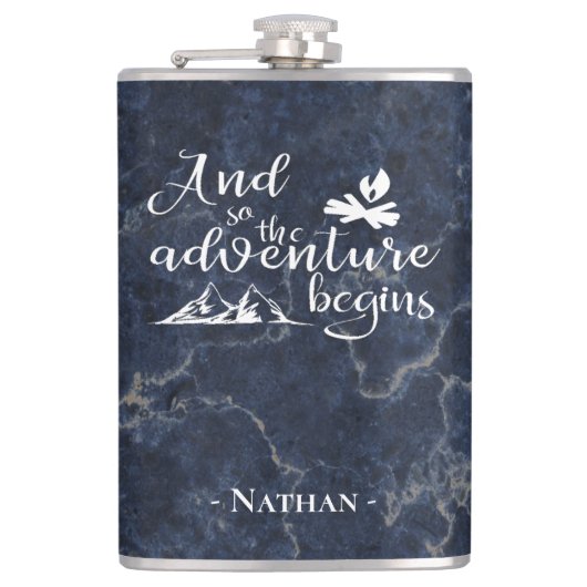 Flasques Aventure commence Elegant Voyage Devis Personnalis (Devant)