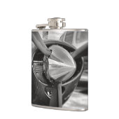 Flasques Avion propulseur noir et blanc (Gauche)