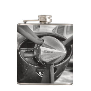 Flasques Avion propulseur noir et blanc