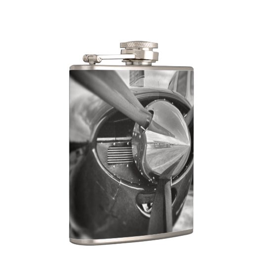 Flasques Avion propulseur noir et blanc (Droite)