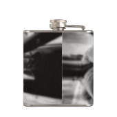 Flasques Avion propulseur noir et blanc (Dos)