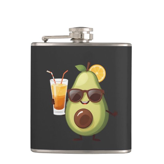 Flasques Avocado Amusants Vacances joyeuses Tropical Drink (Devant)