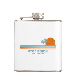 Flasques Avon Beach Caroline du Nord Sun Palm Trees