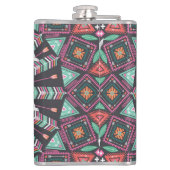 Flasques Aztec géométrique : Motif circulaire coloré (Dos)