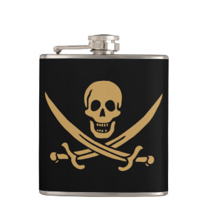 Flasques Aztec Gold Crâne et cutlass Pirate Calico Jack