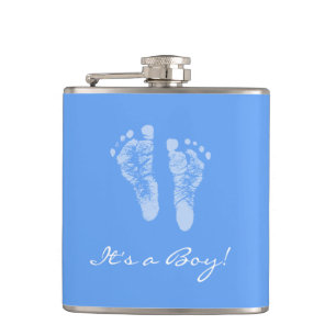 Flasques Baby shower mignon ses empreintes de pas d'un béb