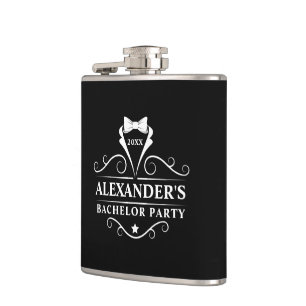 Flasques Bachelor Party Tuxedo Cravate noir 