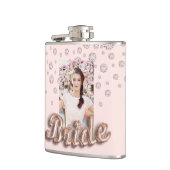 Flasques Bachelorette rose mariée en or bleu diamants (Gauche)