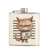 Flasques Bad Attitude Chat Mugshot - Drôle Feline Design (Devant)