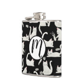 Flasques Bad Cats Knocking Stuff Over, White Cats on Black (Gauche)