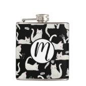 Flasques Bad Cats Knocking Stuff Over, White Cats on Black (Devant)