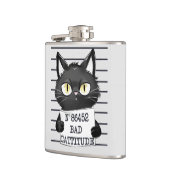 Flasques Bad Cattitude - Mugshot de chat noir (Gauche)