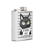 Flasques Bad Cattitude - Mugshot de chat noir (Droite)