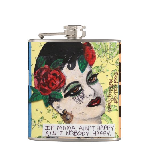 Flasques BAD GIRL FLASK-Si maman n'est pas heureuse (Devant)