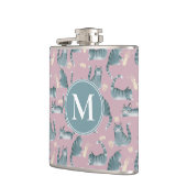 Flasques Bad Grey Tabby Chats Frappe Stuff Over & Monogramm (Gauche)