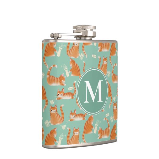 Flasques Bad Orange Tabby Chats Frapper Des Choses Sur Moti (Droite)