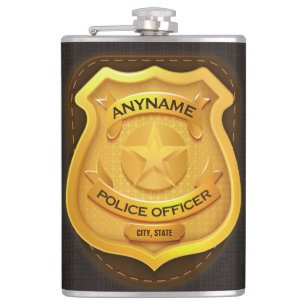 Flasques Badge de nom d'agent de police personnalisé