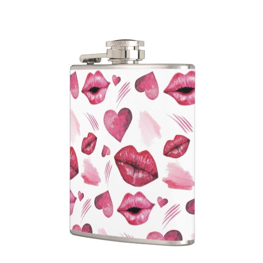 Flasques Baisers Et Coeurs Motif Aquarelle (Gauche)