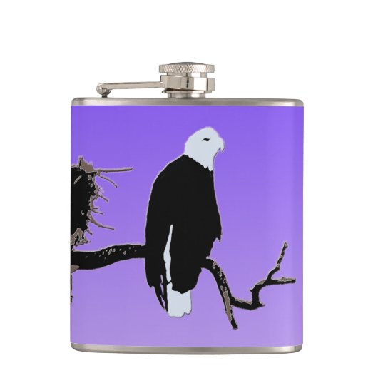 Flasques Bald Eagle at Sunset - Art original de la faune (Devant)