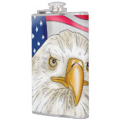 Flasques Bald Eagle devant le drapeau américain Art patriot (Gauche)