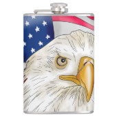 Flasques Bald Eagle devant le drapeau américain Art patriot (Devant)