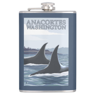 Flasques Baleines #1 - Anacortes, Washington d'orque