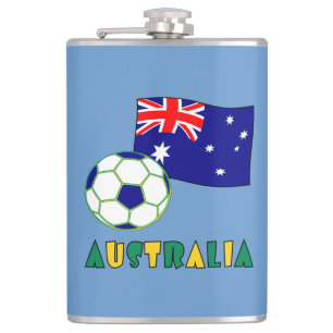 Flasques Balle de football australien et drapeau sur fond b
