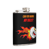 Flasques Balle de golf en flammes, noir (Droite)