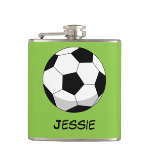Flasques Balle de soccer en dessin Ajouter Votre Nom