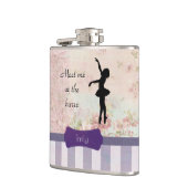 Flasques Ballerina Silhouette sur Elegant Motif Vintage (Gauche)