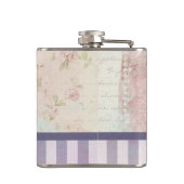 Flasques Ballerina Silhouette sur Elegant Motif Vintage (Dos)