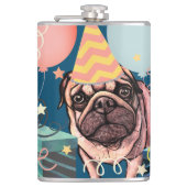 Flasques Ballons de fête de célébration de Pug avec confett (Devant)