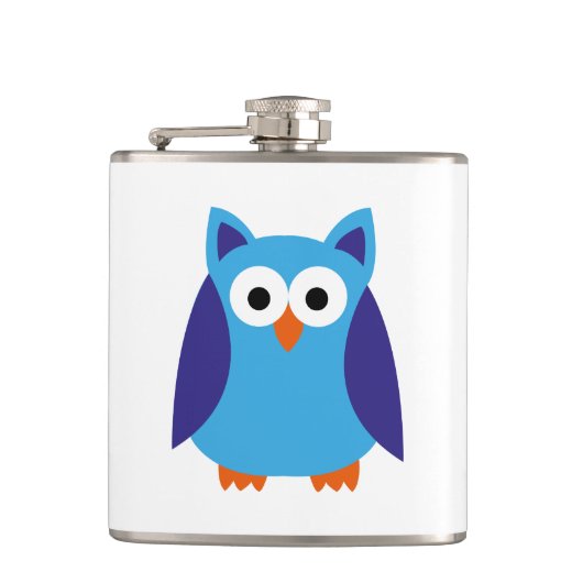 Flasques Bande dessinée bleue de hibou (Devant)