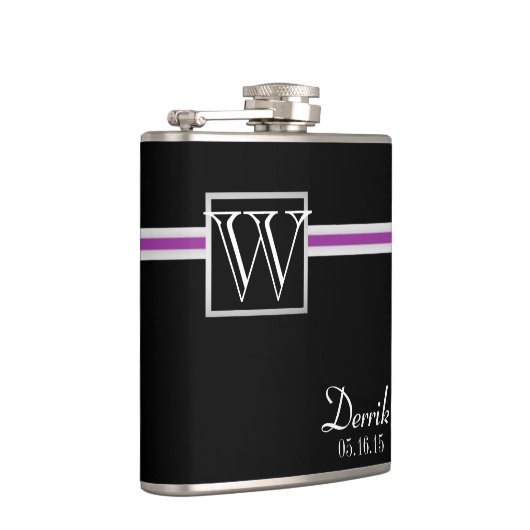 Flasques Bande et monogramme d'accentuation violette (Droite)