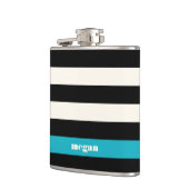 Flasques Bande moderne noire, crème et turquoise (Gauche)