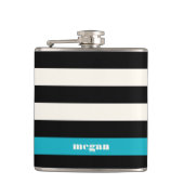 Flasques Bande moderne noire, crème et turquoise (Devant)